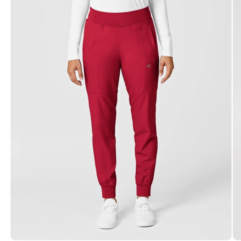 Wonderwink Comfort Waist Cargo Jogger Scrub Pant in Red